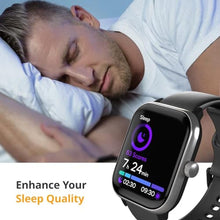 Load image into Gallery viewer, Spade & Co Health Smartwatch 4 - Smartwatch for Men & Women, Heart Rate, Sleep & SpO2 Monitor, Pedometer, Fitness Tracker, Answer/Make Calls IP68 Waterproof iOS & Android Compatible, Black_1414