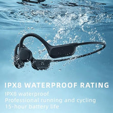 Load image into Gallery viewer, Sports bone conduction headphones, 6.0, wireless open-air headphones, with microphone, battery life up to 15 hours, IP68 waterproof rating, suitable for running and fitness exercises (black)_813