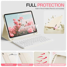 Load image into Gallery viewer, SQQSOOZ Keyboard Case for iPad Air 11 Inch M4, Air 5th/4th Gen, Cream White, CreamWhite_888