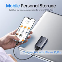 Load image into Gallery viewer, SSK Portable SSD 2TB, up to 2000MB/s External Solid State Drives, USB 3.2 Gen2X2 NVMe SSD External Hard Drive, Ultra Low Power for iPhone 15/ MacBook/Pro/OTG Phone/Laptops, Silver_7389