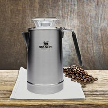 Load image into Gallery viewer, STANLEY Hold Tight Percolator Coffee Pot 1.1 qt | Stainless Steel 6 Cup Coffee Maker | Stove Top or Open Fire | Backpacking, Camping, Hiking Cookware | BPA-Free | Stainless Steel, StainlessSteel_1010