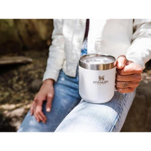 Load image into Gallery viewer, STANLEY Stay-Hot Camp Mug 12 oz | Press Fit Drink Through Lid | Cup for Coffee, Tea and Drinks | Insulated Stainless Steel Coffee Mug | BPA-Free | Black 2.0_270