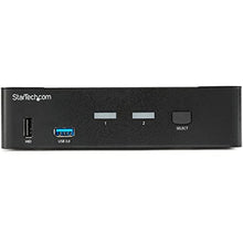 Load image into Gallery viewer, StarTech.com 2 Port DisplayPort KVM Switch - 4K 60Hz - Single Display - Dual Port UHD DP 1.2 USB KVM Switch with Integrated USB 3.0 Hub & Audio-Dell HP Apple Lenovo-TAA Compliant (SV231DPU34K), Black_7309