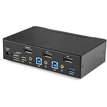 Load image into Gallery viewer, StarTech.com 2 Port DisplayPort KVM Switch - 4K 60Hz - Single Display - Dual Port UHD DP 1.2 USB KVM Switch with Integrated USB 3.0 Hub & Audio-Dell HP Apple Lenovo-TAA Compliant (SV231DPU34K), Black_7311
