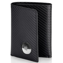 Load image into Gallery viewer, Stealth Mode Leather Trifold Wallet for Men, Airtag Holder & RFID Blocking, CarbonFiber_1