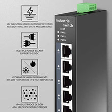 Load image into Gallery viewer, STEAMEMO 5-Port Industrial Ethernet Switch | DIN-Rail Mount | 100Mbps Ports + 1Gbps Switching | -40C to 70C Operation | Rugged Metal Housing | Lifetime Protection, Black_512