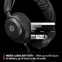 Load image into Gallery viewer, SteelSeries Arctis Nova 5 Wireless Multi-System Gaming Headset Neodymium Magnetic Drivers 100+ Audio Presets 60 HR Battery 2.4GHz or BT ClearCast Gen2.X Mic PC, PS5, PS4, Switch, Mobile, Black_4936