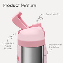 Load image into Gallery viewer, Strawberry Bow Insulated Stainless Steel Water Bottle with Straw for Sports and Travel, 32oz, Gifts for Women Girls Friends Teens Birthday Christmas_2003