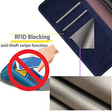Load image into Gallery viewer, SUANPOT Design for iPhone 15 Pro Max 6.7" Wallet case with RFID Credit Card Holder,Flip Book PU Leather Cover Women Men for Apple 15ProMax Phone case Blue_8366