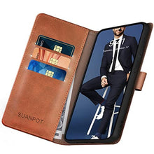 Load image into Gallery viewer, SUANPOT for Samsung Galaxy S24 5G Wallet case with RFID Blocking Credit Card Holder,Flip Book PU Leather Protective Cover Women Men for Samsung S24 Phone case Light Brown, LightBrown_1177