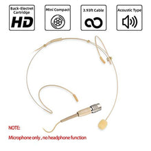 Load image into Gallery viewer, Sujeetec Microphone Headset Headworn Earset Over Ear Hanging Mic Compatible with Audio Technica Wireless System & Bodypack Transmitter, Ideal for Lectures, Live Performance, Theater, Podcasts-Beige_1569