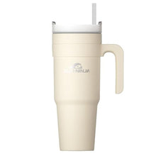 Load image into Gallery viewer, SUN NINJA 40oz Leakproof Insulated Tumbler with Lid and Straw, Stainless Steel with Handle, BPA-FREE Lid and Straw, Food Grade Travel and Outdoor 40 oz Coffee Jug for Hot & Cold Drinks, Cream_1