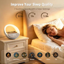 Load image into Gallery viewer, Sunrise Alarm Clock Bluetooth Speaker Wireless Charging Light for Bedroom, Silver_6203