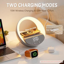 Load image into Gallery viewer, Sunrise Alarm Clock Bluetooth Speaker Wireless Charging Light for Bedroom, Silver_6205