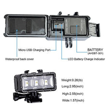 Load image into Gallery viewer, Suptig Underwater Light, Waterproof Light, Dimmable Waterproof (45m) LED Video Light for Gopro Mission 1 Pro, Gopro Hero 13, 12, 11,10,9,8,7,6,5,4,3, DJI Action, Insta 360 Action Cameras, Black_8143