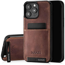 Load image into Gallery viewer, SURAZO Compatible with iPhone 15 Pro Max, Wallet Leather Genuine Premium - Shockproof Slim and Thin Cover with - Card Slot, Kickstand - Vintage Bumper Protective Case, Nut_1