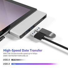 Load image into Gallery viewer, Surface Pro 7 USB C Hub, 6-in-2 Aluminum Surface Pro 2019 Dock with 4K HDMI Adapter+ USB C Audio & Data Transfer Port +2 USB 3.0+SD/TF Card Reader, Converter Combo Adaptor for Surface Pro 7, Silver_8480