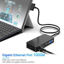Load image into Gallery viewer, Surface Pro Dock for Surface Pro 4/Pro 5/Pro 6 USB Hub Docking Station with Gigabit Ethernet, 4K HDMI VGA DP Display, 3xUSB 3.0, Audio Out, USB C, SD/TF Card Slot Combo Dock Only for Surface Pro 4/5/6_2975