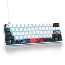Load image into Gallery viewer, surmen 60% Mechanical Gaming Keyboard with Linear Red Switch, Wired Mini Compact Keyboard 60 Percent Backlit for Laptop Desktop PC Gamers 61 White-Ice Blue, WhiteIceBlue_1
