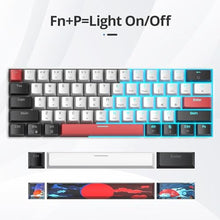 Load image into Gallery viewer, surmen 60% Mechanical Gaming Keyboard with Linear Red Switch, Wired Mini Compact Keyboard 60 Percent Backlit for Laptop Desktop PC Gamers 61 White-Ice Blue, WhiteIceBlue_6082