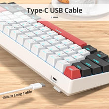 Load image into Gallery viewer, surmen 60% Mechanical Gaming Keyboard with Linear Red Switch, Wired Mini Compact Keyboard 60 Percent Backlit for Laptop Desktop PC Gamers 61 White-Ice Blue, WhiteIceBlue_6083