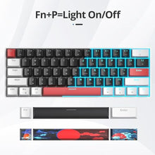Load image into Gallery viewer, surmen 60% Mechanical Gaming Keyboard with Linear Red Switch, Wired Mini Compact Keyboard 60 Percent Backlit for Laptop Desktop PC Gamers 61 Black-Ice Blue, BlackIceBlue_6044