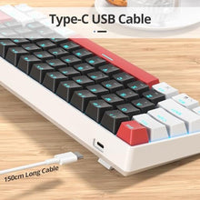 Load image into Gallery viewer, surmen 60% Mechanical Gaming Keyboard with Linear Red Switch, Wired Mini Compact Keyboard 60 Percent Backlit for Laptop Desktop PC Gamers 61 Black-Ice Blue, BlackIceBlue_6045