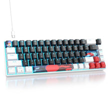Load image into Gallery viewer, surmen 65% Mechanical Gaming Keyboard with Linear Red Switch, Wired Mini Compact Keyboard 60 Percent Backlit for Laptop Desktop PC Gamers68 Black-Ice Blue, BlackIceBlue_1