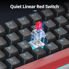 Load image into Gallery viewer, surmen 65% Mechanical Gaming Keyboard with Linear Red Switch, Wired Mini Compact Keyboard 60 Percent Backlit for Laptop Desktop PC Gamers68 Black-Ice Blue, BlackIceBlue_6076