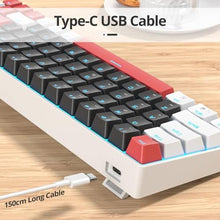 Load image into Gallery viewer, surmen 65% Mechanical Gaming Keyboard with Linear Red Switch, Wired Mini Compact Keyboard 60 Percent Backlit for Laptop Desktop PC Gamers68 Black-Ice Blue, BlackIceBlue_6078