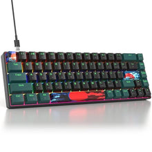 Load image into Gallery viewer, surmen 65% Mechanical Gaming Keyboard with Linear Red Switch, Wired Mini Compact Keyboard 60 Percent Backlit for Laptop Desktop PC Gamers68 Sound Wave B-Rainbow, SoundWaveBRainbow_1