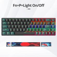 Load image into Gallery viewer, surmen 65% Mechanical Gaming Keyboard with Linear Red Switch, Wired Mini Compact Keyboard 60 Percent Backlit for Laptop Desktop PC Gamers68 Sound Wave B-Rainbow, SoundWaveBRainbow_6044