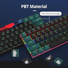 Load image into Gallery viewer, surmen 65% Mechanical Gaming Keyboard with Linear Red Switch, Wired Mini Compact Keyboard 60 Percent Backlit for Laptop Desktop PC Gamers68 Sound Wave B-Rainbow, SoundWaveBRainbow_6045