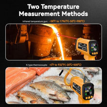 Load image into Gallery viewer, Surpeer 50:1 Infrared Thermometer IR Laser Gun, -58F to 1796F, Digital Temperature Gun/K-Type Probe -4F to 932F & Humidity Sensor for Cooking, Pizza Oven BBQ HVAC Home-Industrial Use, FtoFFtoF_5044