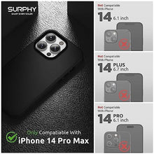 Load image into Gallery viewer, SURPHY Leather Phone Case for iPhone 14 Pro Max Case, with Screen Protector, Metallic Buttons, Microfiber Lining, Black_8172