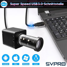 Load image into Gallery viewer, SVPRO 4K 60FPS USB3.0 HDMI Camera, Manual Focus Webcam with 10-55mm Zoom Lens, H.264 High Speed UVC Lightburn Cameras for Computer, Compatible for Windows Mac Linux Android TV, withmmZoomLensCSMount_181