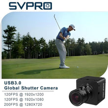 Load image into Gallery viewer, SVPRO USB 3.0 Global Shutter Camera, 1200P 120fps, 720P 200fps High-Speed Camera for Golf Swings, 2.8-12mm Manual Zoom Lens, Plug-and-Play UVC Webcam for Windows Mac Linux Android, USBCamerawithmmZoomLens_33