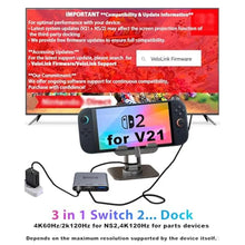 Load image into Gallery viewer, Switch 2 Dock Station with 4K HDMI2.1,USB C to HDMI Adapter for NS2&1,Switch 2 Docking Station,Steam Deck Dock Compatible Rog Ally,Mobile Phone,MacBook,Laptops 4K120Hz._7
