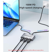Load image into Gallery viewer, SWITCHFLUX USB C to 3 HDMI Adapter |4K60Hz HDMI Splitter Extended Display 1 in 3 Out MST Hub with 100W PD for Multiple Monitors Converter Compatible with Laptop,PC,USB-C Graphics Card, usbctohdmiadapter_4543