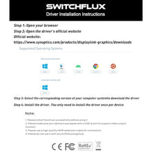 Load image into Gallery viewer, SWITCHFLUX USB C to Dual HDMI Adapter |4k@60Hz| for Mac M1/M2/M3,Displaylink(DL6950) HDMI Spilitter Extended Display for Dual Monitors Compatible with Windows, MacBook Pro/Air,Driver Required, Silver_5032