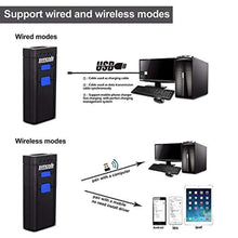 Load image into Gallery viewer, Symcode Bluetooth Wireless Barcode Scanner,Compatible with Bluetooth Function & 2.4GHz Wireless, Portable Barcode Reader Work with Windows, Mac,Android, iOS Phones, Tablets or Computers, LaserDBluetoothScanner_617