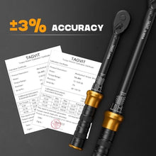 Load image into Gallery viewer, TAGVIT 1/2 3/8 -inch Drive Click Torque Wrench, 5-45Ft.lb, 15-165Ft.lb 15Pcs Torque Wrench Set with 10"/5" Extension Bar, 8/10/14/17/17/19/21mm Sockets, 14/16mm Swivel Spark Plug Socket, T25/T40 Torx, Black_5300