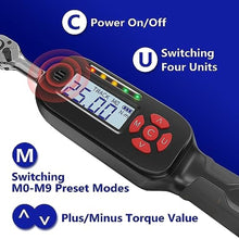 Load image into Gallery viewer, TAGVIT 1/4 Inch Drive Digital Torque Wrench, 1.1-22.1Ft.lb/1.5-30Nm Electronic Bike Torque Wrench, 2% Accuracy with Preset Value, Data Storage, Buzzer and LED Flash Notification for Bicycle Moto, Black_6727