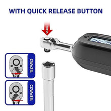Load image into Gallery viewer, TAGVIT 1/4 Inch Drive Digital Torque Wrench, 1.1-22.1Ft.lb/1.5-30Nm Electronic Bike Torque Wrench, 2% Accuracy with Preset Value, Data Storage, Buzzer and LED Flash Notification for Bicycle Moto, Black_6728