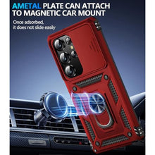 Load image into Gallery viewer, Taisairu for Samsung Galaxy S25 Ultra Case with Screen Protector & Slide Camera Lens Cover, Built-in Magnetic Ring Stand Shockproof Protective Phone Case for Samsung S25 Ultra Case (Red)_555