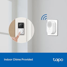 Load image into Gallery viewer, Tapo 2K Wired Smart Video Doorbell w/Chime, D130, 180 Ultra-Wide FOV, WhiteBlack_200