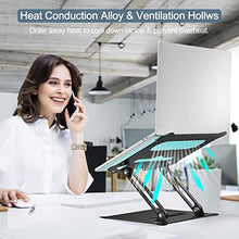 Load image into Gallery viewer, targeal Adjustable Laptop Stand,Portable Laptop Computer Stand Riser&Multi-Angle Stand with Heat-Vent to Elevate Laptop Holder for Mac,Notebook,Lenovo KT1-black_2026