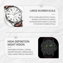 Load image into Gallery viewer, Taxau Brown Watch for Men Luxury Silver Watch Mens Leather Strap Wrist Watches for Men Waterproof Analog Quartz Business Casual Dress Men's Watches Classic Big Face with Day and Date, whiteFaceBrownBandGBrownWhite_771