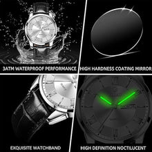 Load image into Gallery viewer, Taxau Mens Watches Black Leather Band White Dial with Day Date Silver Watches for Mens Quartz Large Face Classic Roman Numerals Waterproof Relojes para Hombres, BlackLeatherStrapWhiteFaceGP_27