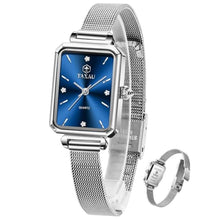 Load image into Gallery viewer, Taxau Womens Watch Blue Face Dress Ladies Watches for Small Wrists Square Watch Silver Mesh Band Waterproof Watches for Women with Date Analog Quartz Reloj De Mujer, BlueNKLHL_1